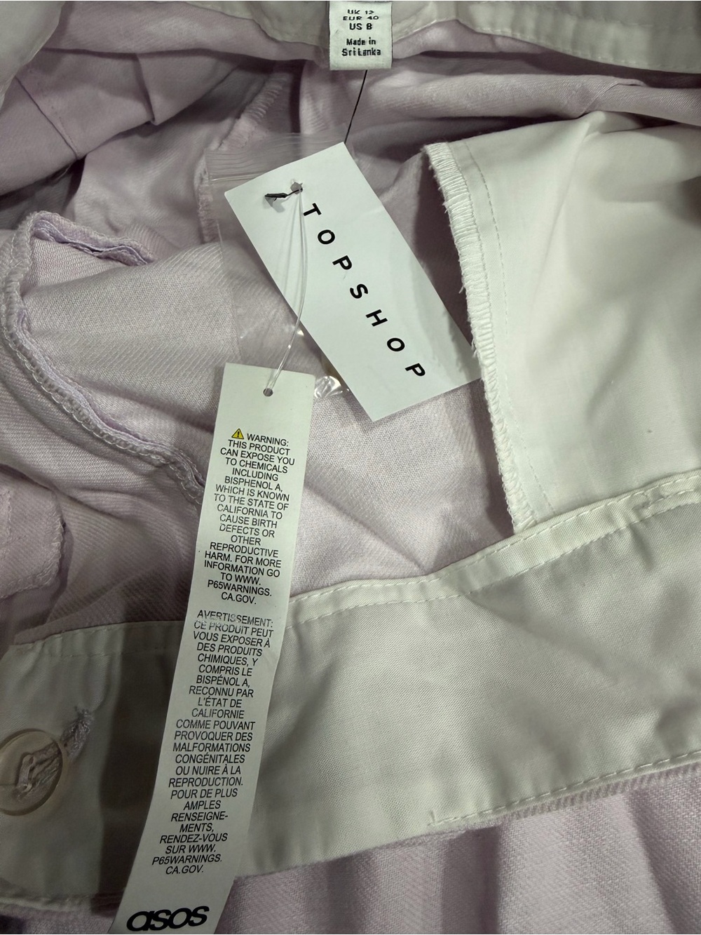NWT Topshop Size 8 Lilac Longline Linen Blend Shorts - Picture 9 of 9